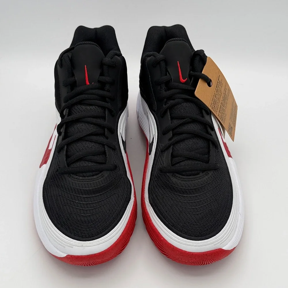 Nike Men Precision 8 Mid Black 10 NEW Red White Basketball Shoe IH1105-003